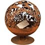 Esschert Fire Ball Laser Cut Flowers Rust Ø58