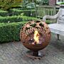 Esschert Fire Ball Laser Cut Flowers Rust Ø58