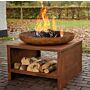 Esschert Firebowl with Wood Storage 60 cm Rust