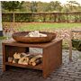 Esschert Firebowl with Wood Storage 60 cm Rust