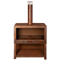 Esschert Terrace Fireplace + Wood Storage Rust L