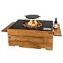 Happy C. Fire Table Rectangle Teak wood Black