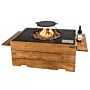 Happy C. Fire Table Rectangle Teak wood Anthracite