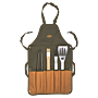 Esschert Apron with 4-piece BBQ Tool Set