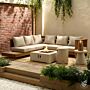 Happy Cocooning fire pit table Estate Square 88 travertine