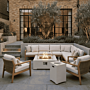 Happy Cocooning fire pit table Estate Square 88 oyster beige