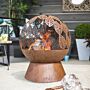 La Hacienda Leaves Globe Rust Firepit