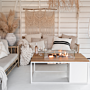 Cosi Firetable Cosiloft 120 White/Teak