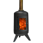 Stokem Black RVS Fireplace