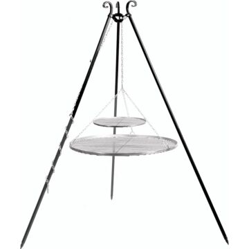 CookKing Tripod 180 cm with Double stainless steel Grill Grid CookKing Tripod 180 cm with Double stainless steel Grill Grid