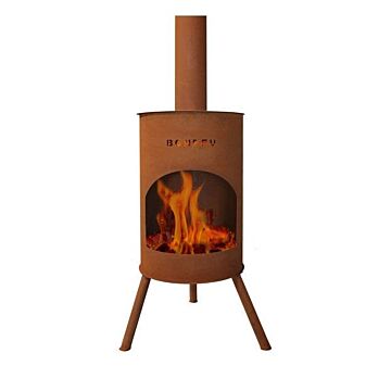 BonFeu BonTon 50 corten product photo with fire
