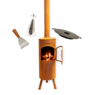 Package deal BonGiano LP corten + plancha + oil can + spatula