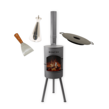 Package deal BonFeu BonGiano SP black + plancha + oil can + spatula