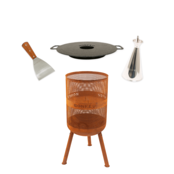 Package deal BonFeu BonVes 45 corten + plancha + oil can + spatula