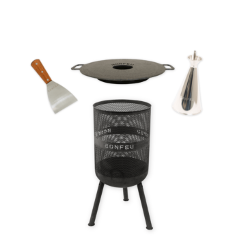 Package deal BonFeu BonVes 45 black + plancha + oil can + spatula