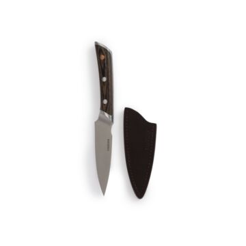 Barebones paring knife product photo with knife pouch
