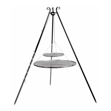 CookKing Tripod 180 cm With Double Steel Grill Grid CookKing Tripod 180 cm With Double Steel Grill Grid