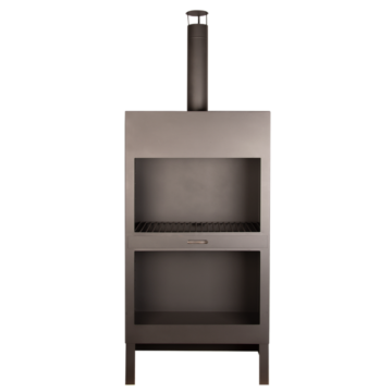 Esschert Terrace Stove + Wood Storage Black XL