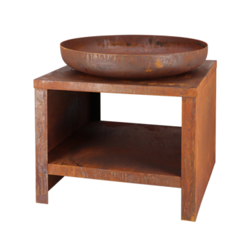 Esschert Firebowl with Wood Storage 60 cm Rust