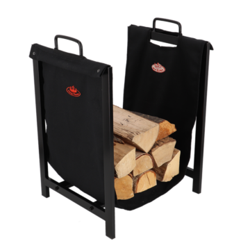 Esschert Fire block bag black with wood holder