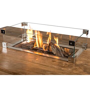 Glass screen surround for separate built-in burner (rectangle)