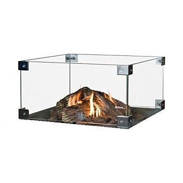 Glass screen surround for separate built-in burner square