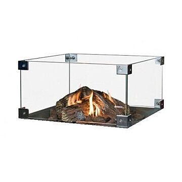 Glass screen for stand-alone built-in-burner rectangular