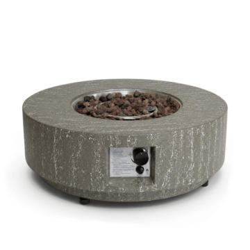 Happy Cocooning fire pit table Estate Round 76 oscuro travertine