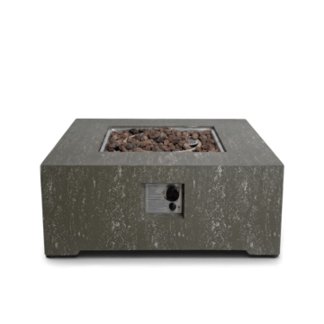 Happy Cocooning fire pit table Estate Square 88 oscuro travertine