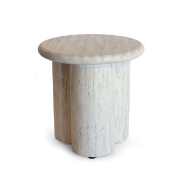 Happy Cocooning side table Rib travertine
