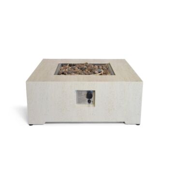 Happy Cocooning fire pit table Estate Square travertine