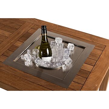 Built-in wine cooler square for garden table