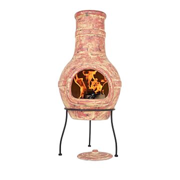 La Hacienda terrace fireplace Banded