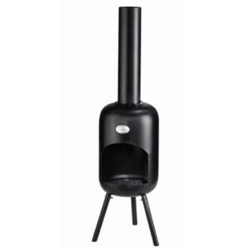BonFeu BonBini garden fireplace black product photo with fire
