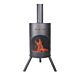 BonFeu BonTon garden fireplace 50 black product photo with fire
