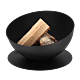 Esschert Fire Bowl Slanted Black product picture with Wood
