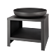Esschert Firebowl with Wood Storage 60 cm Black