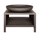 Esschert Firebowl with Wood Storage 80 cm Black