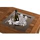 Built-in wine cooler square for garden table