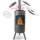 BonFeu BonTino garden fireplace black with barbecue accessories
