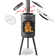 BonFeu BonGiano SP black garden fireplace product photo with barbecue accessories
