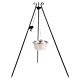 Tripod with pulley with cooking pot