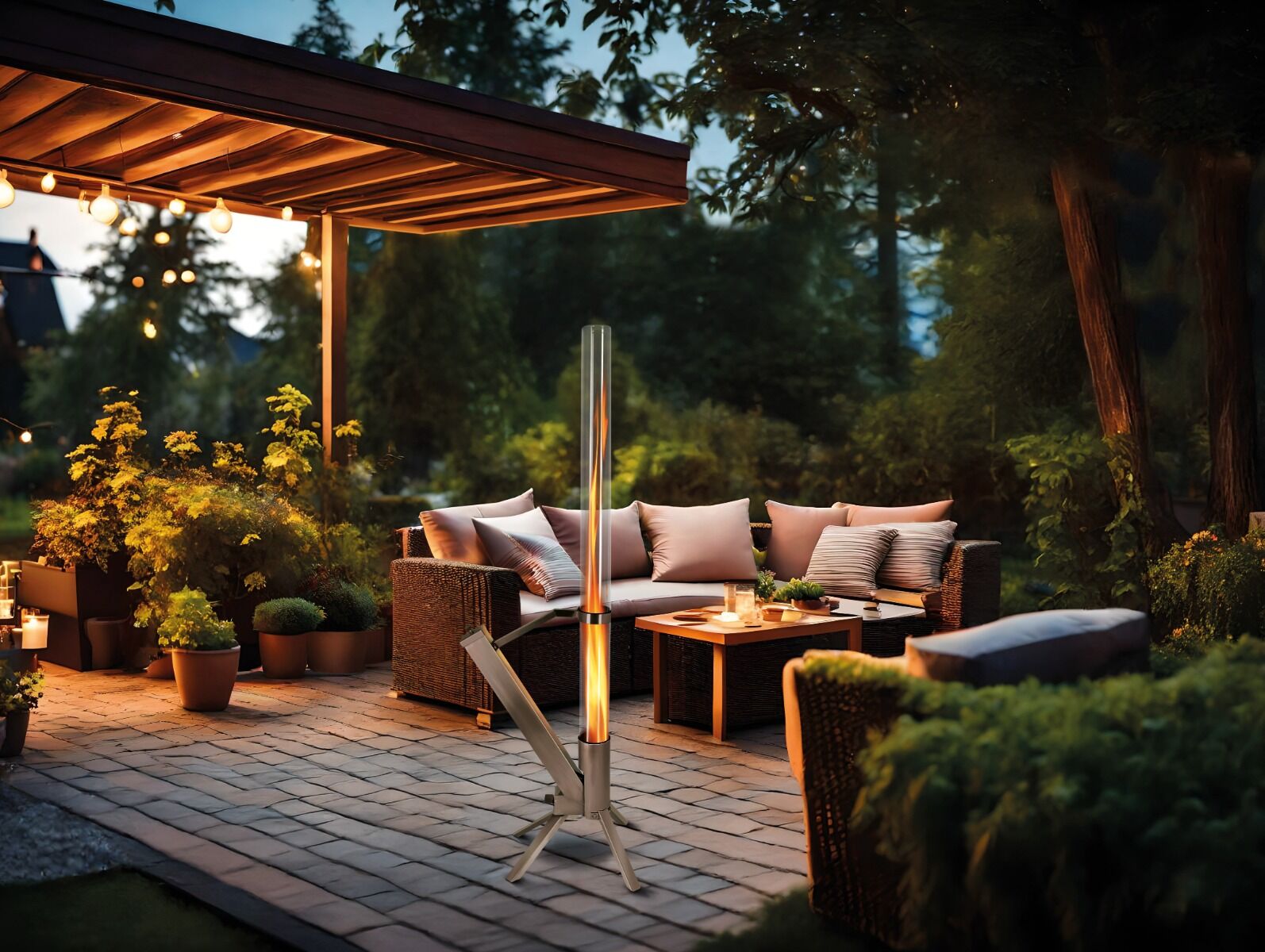 Green Flame Lounge Pellet Heater Stainless Steel