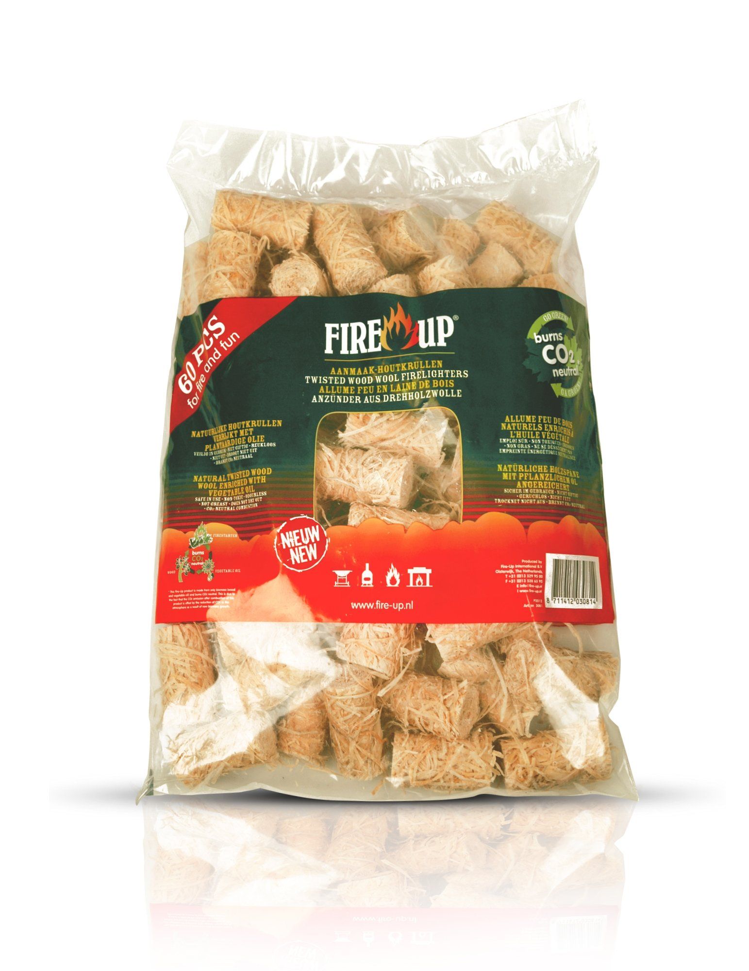 Fire-Up Coiled Wood Wool Firelighters (60 pieces)