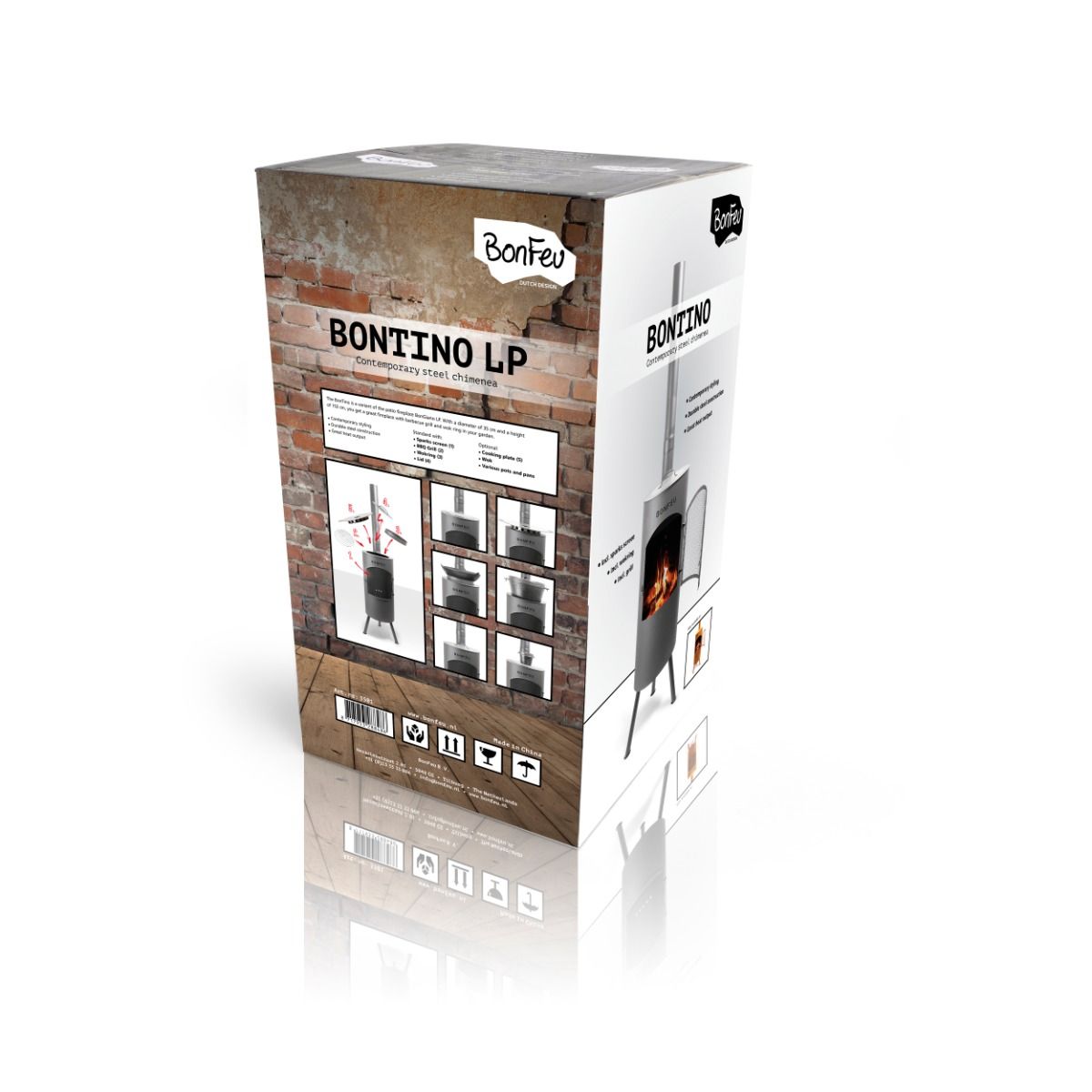 BonFeu Bontino LP Black Fireplace