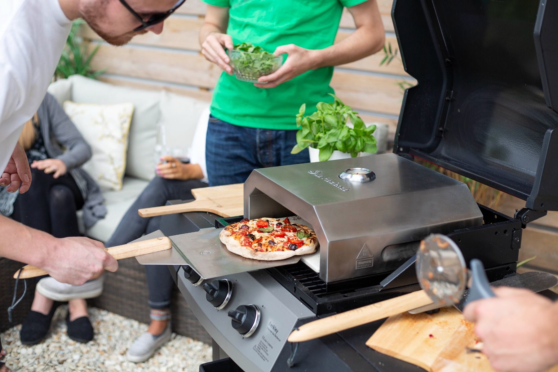 La Hacienda Firebox BBQ Pizza Oven stainless steel