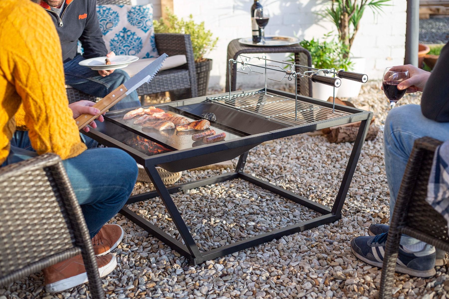 Fire pit grill table store