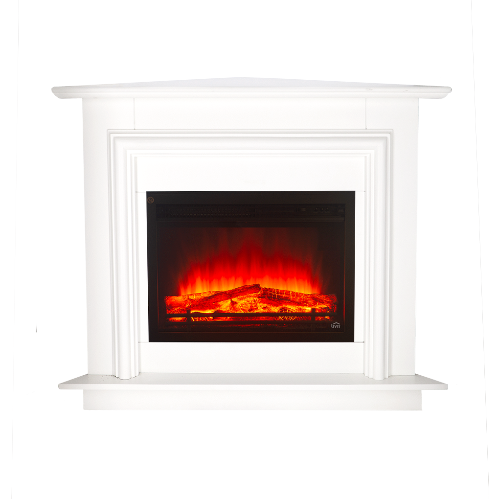Livin'flame Fireplace Saalbach Corner White