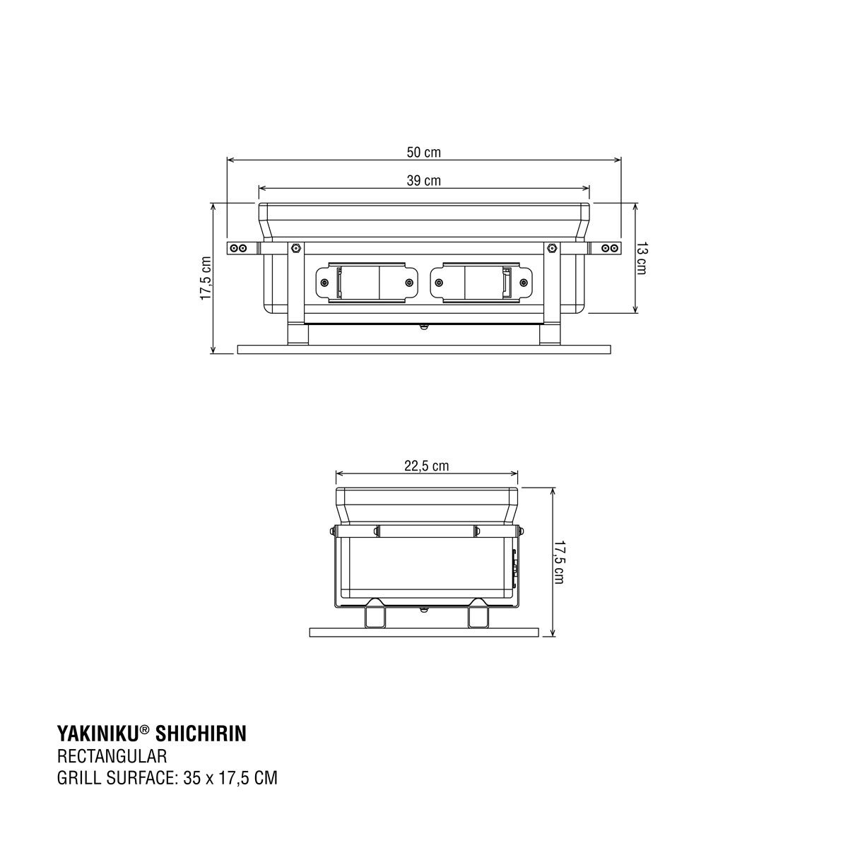 YAKINIKU table barbecue Shichirin Rectangle Medium
