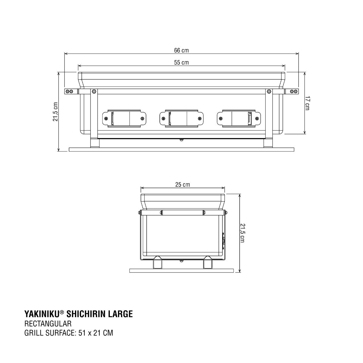 YAKINIKU table barbecue Shichirin Rectangle Large
